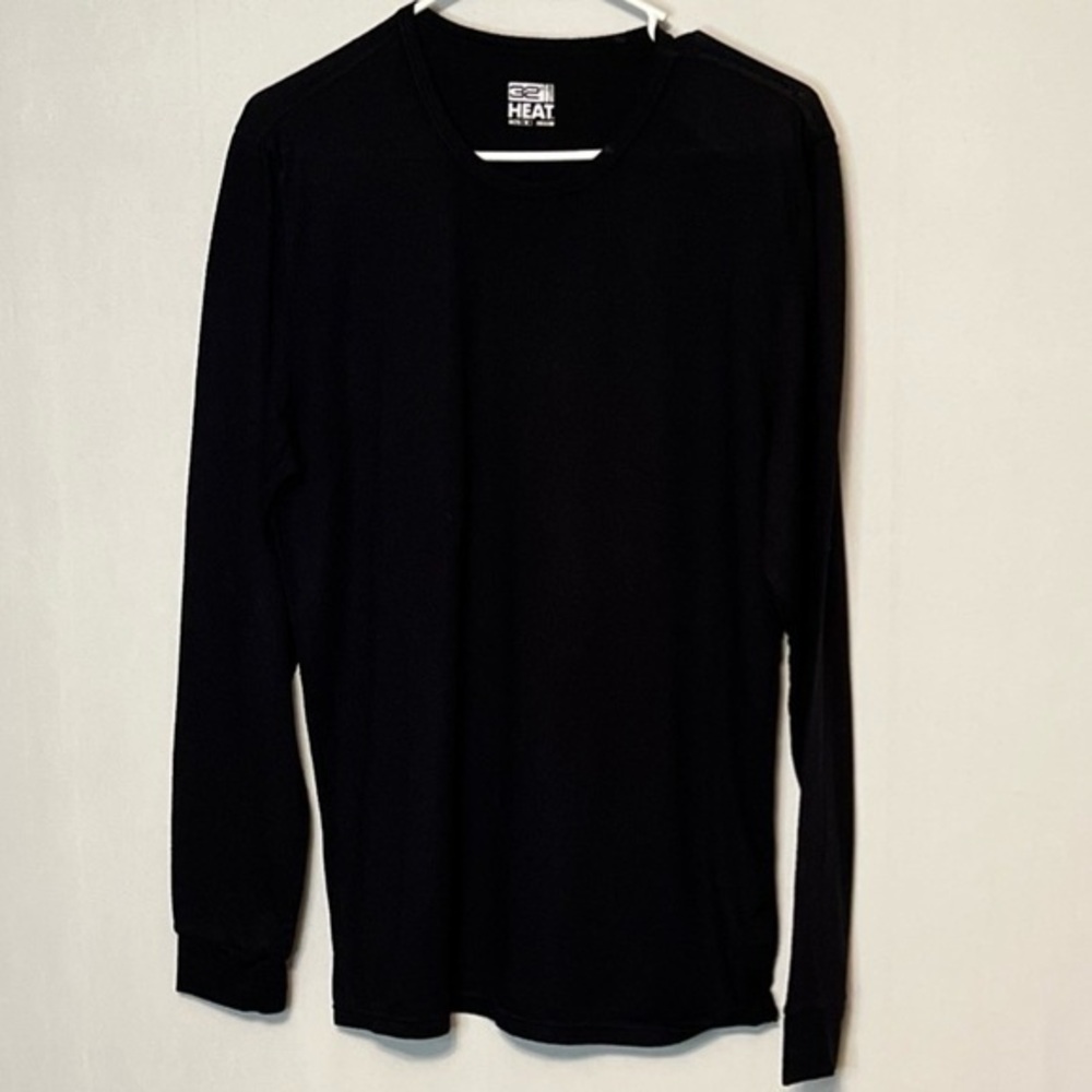 32 Degrees Mens Heat Black Long Sleeve Active Wear Shirt Size Medium.